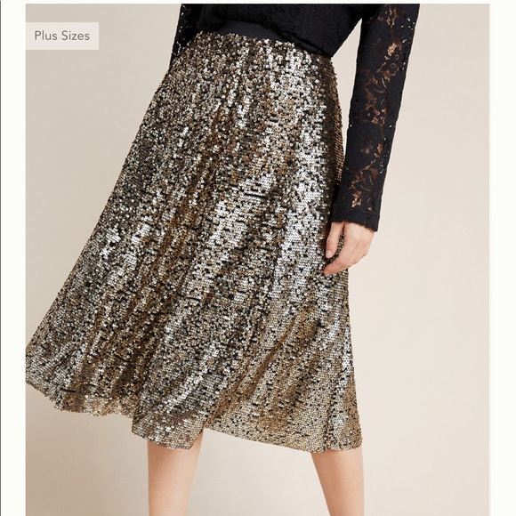 NWT Anthropologie Orleans Sequined Midi Skirt - Picture 4 of 4
